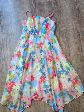H&M Girls Floral Dress - Pink Blue Green Multi Size 8